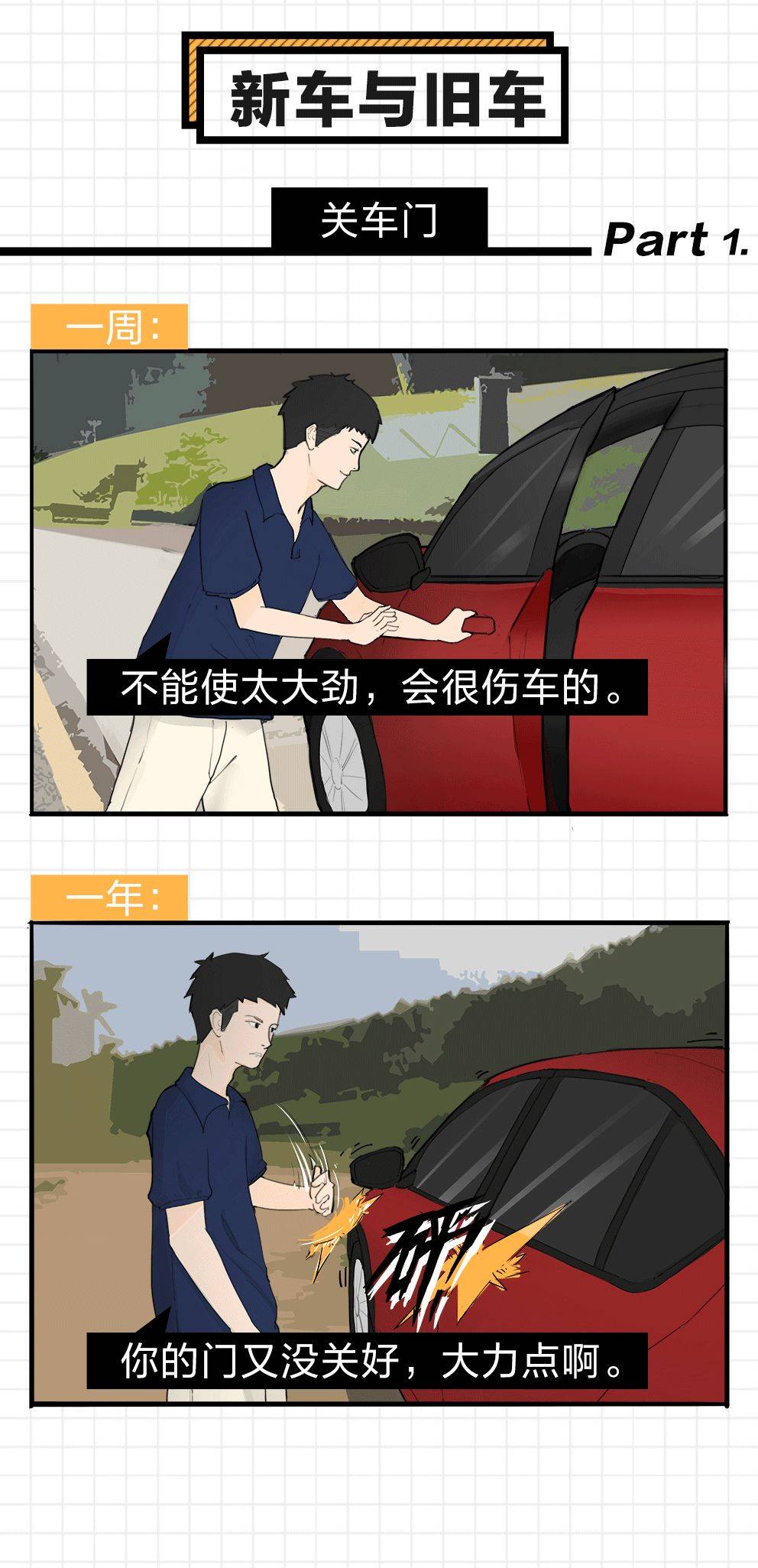 轱辘漫画|对待新车和旧车的区别有多大？​