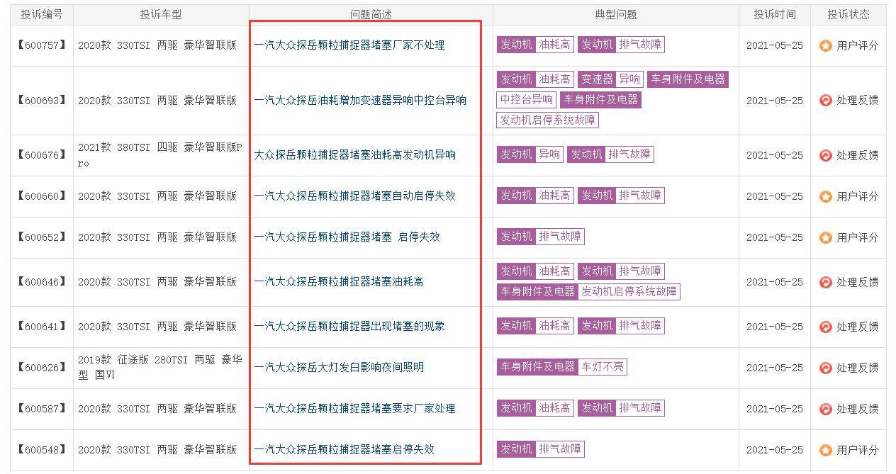 百公里油耗达30L以上，大众探岳颗粒捕捉器堵塞，何时休？