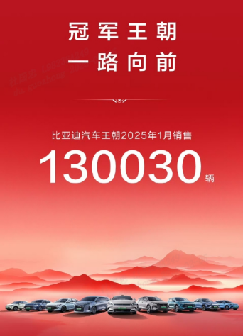 中国销冠 比亚迪25年1 月销售30 万台html508.png