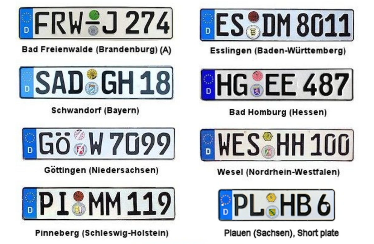 作为汽车工业最发达的国家,德国的汽车牌照和英国整体