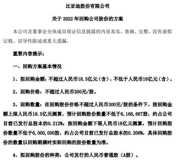 比亚迪拟18亿回购股票赠送员工人均获利15万股民真慷慨